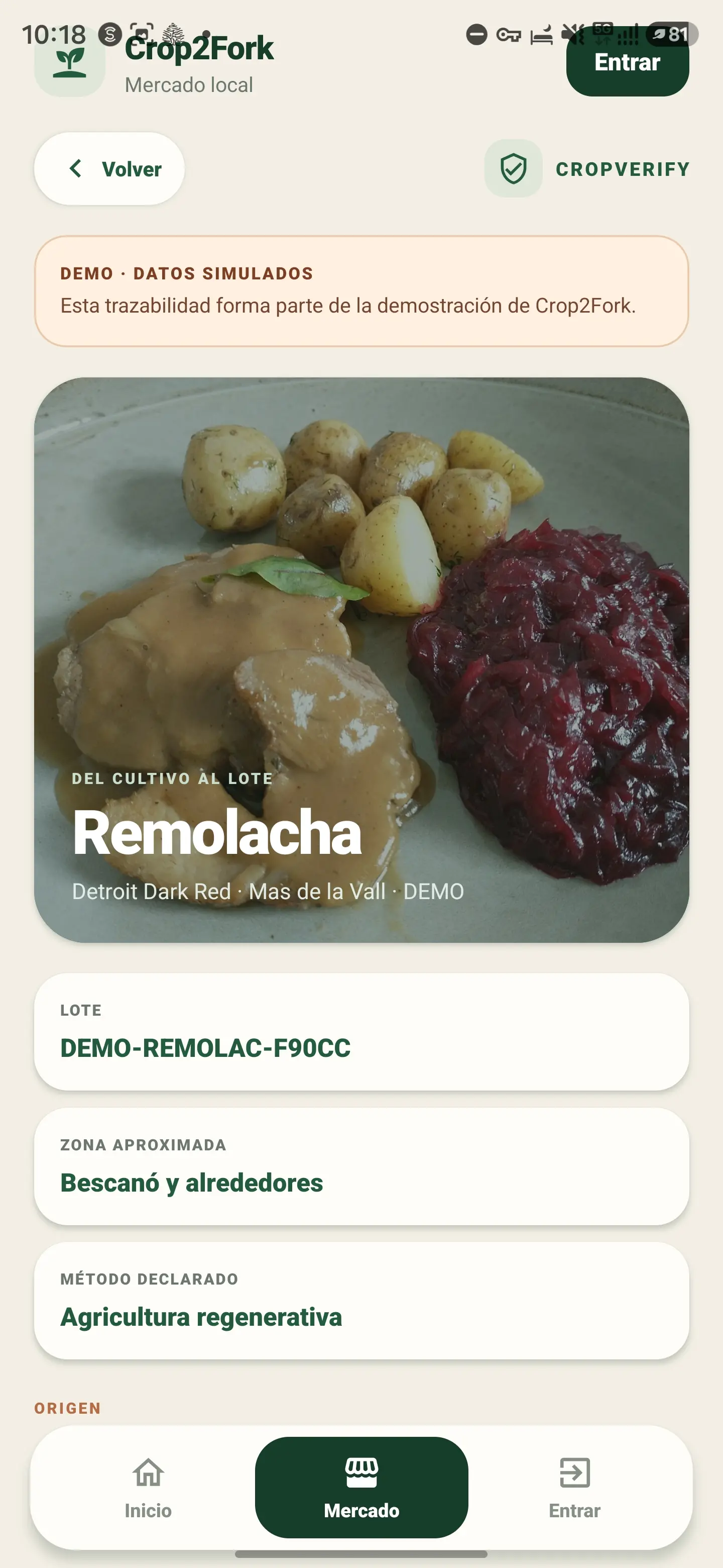 Crop2Fork · Android app 2