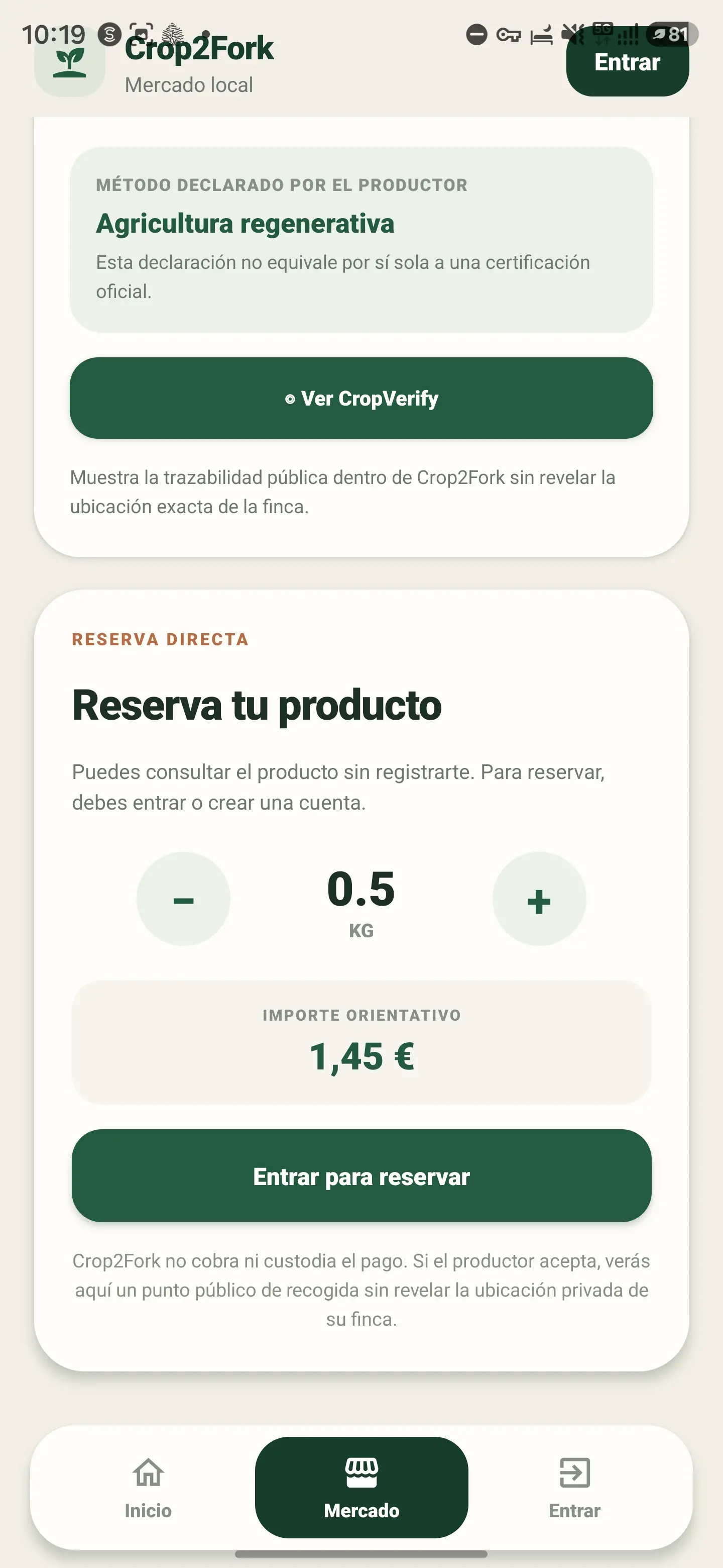 Crop2Fork · Android app 4