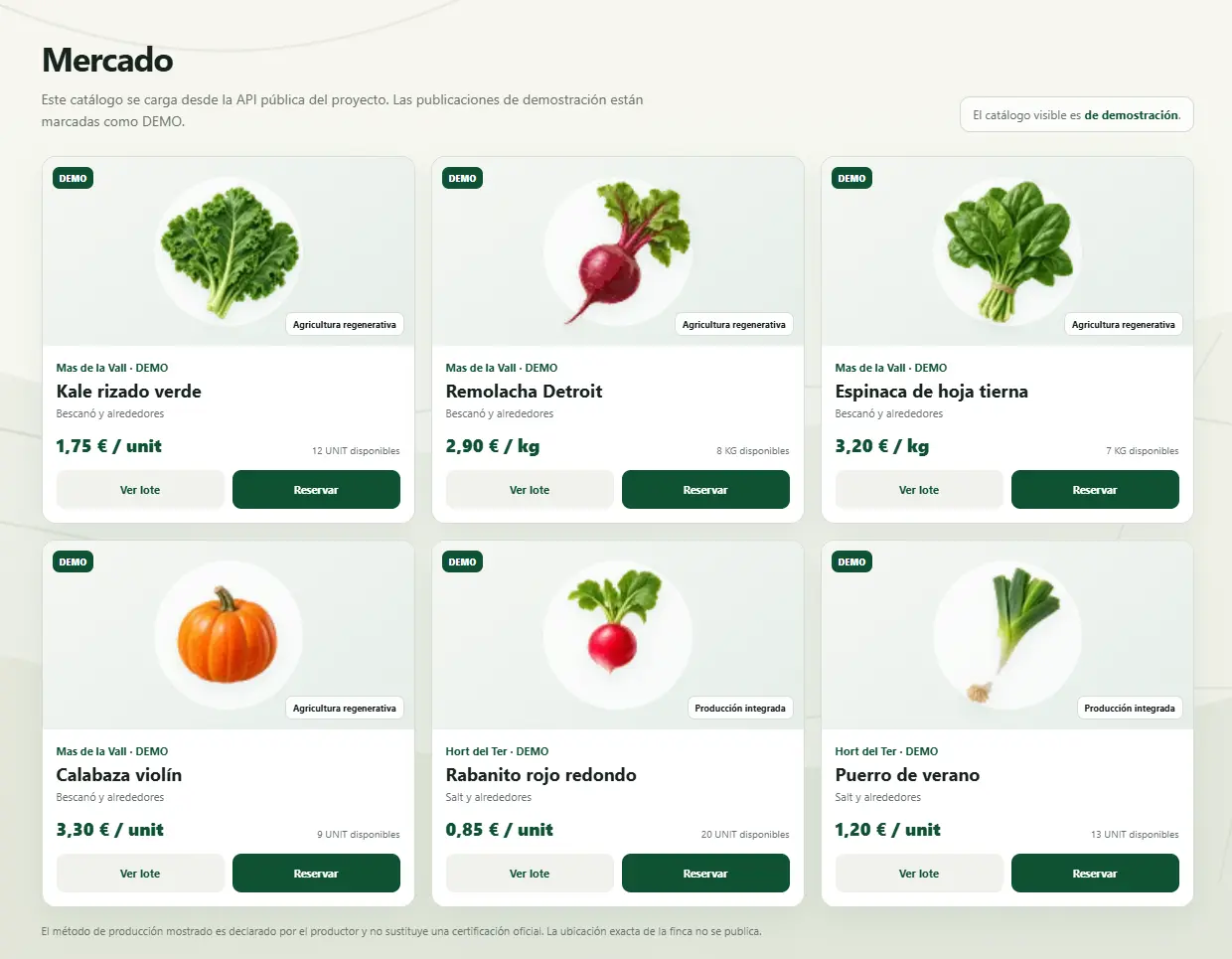 Crop2Fork · Web marketplace
